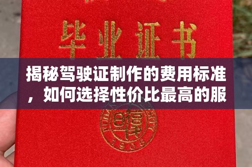 金湾揭秘驾驶证制作的费用标准，如何选择性价比最高的服务？